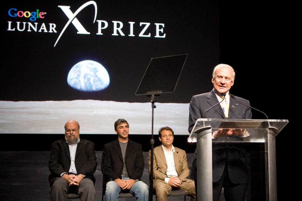 Buzz Aldrin announing Google XPrize