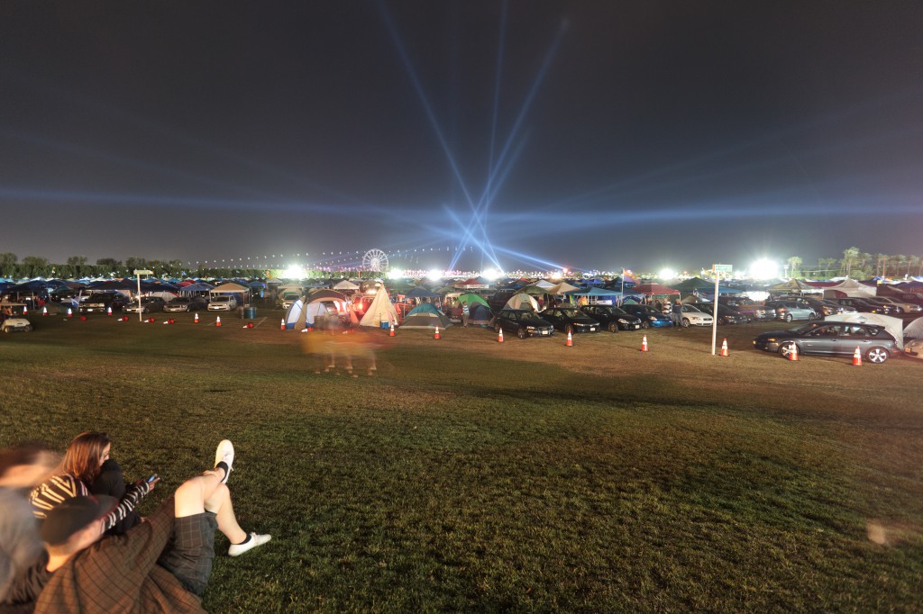 Coachella Car Campground at Night