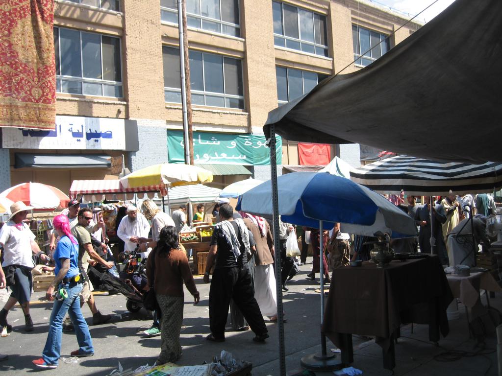 Iraqi market with crew