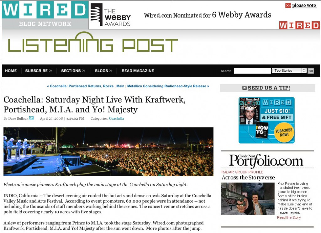 Wired.com Coachella: Saturday Night