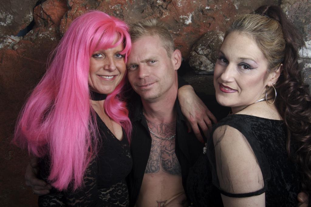 pink hair, ? and ?
