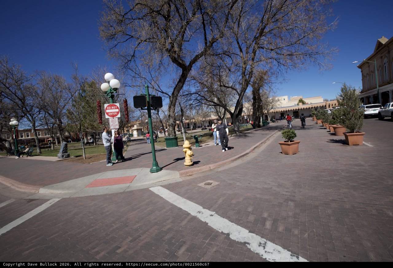 Santa Fe Plaza on a Sunny Spring Day