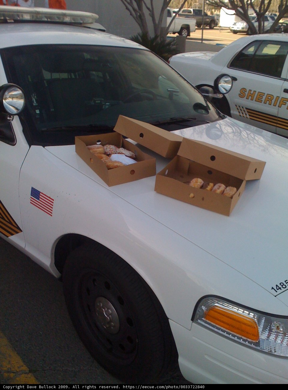 White Police Car on the Streets of San Bernardino