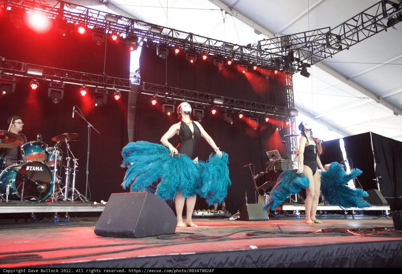 Blue Feathered Dance Performance