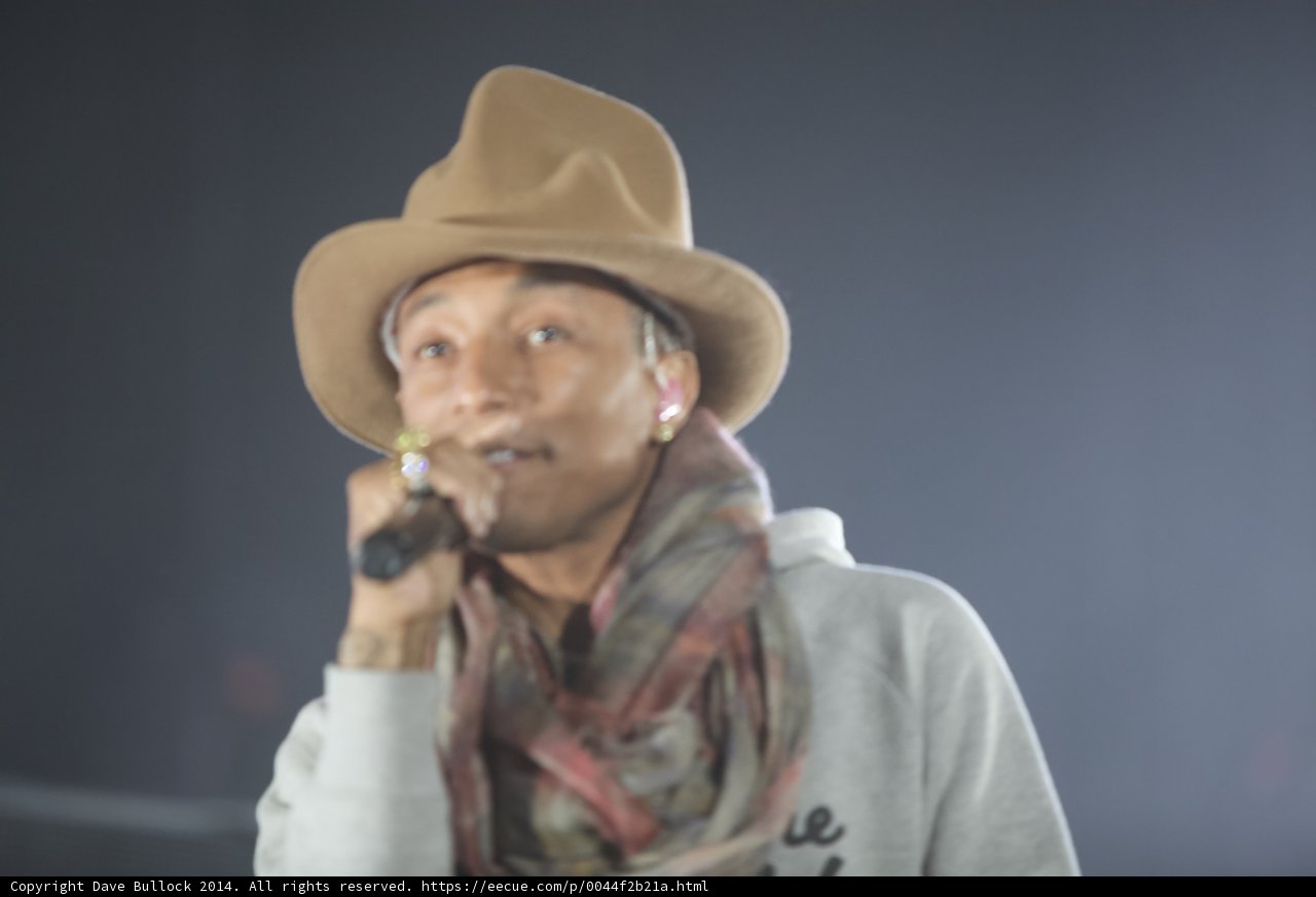 Pharrell Williams rocks the Sun Hat at O2 Arena