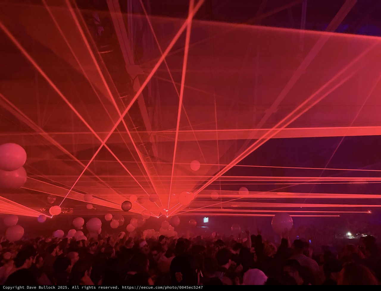 Red Laser Light Show at Electronic Music Concert