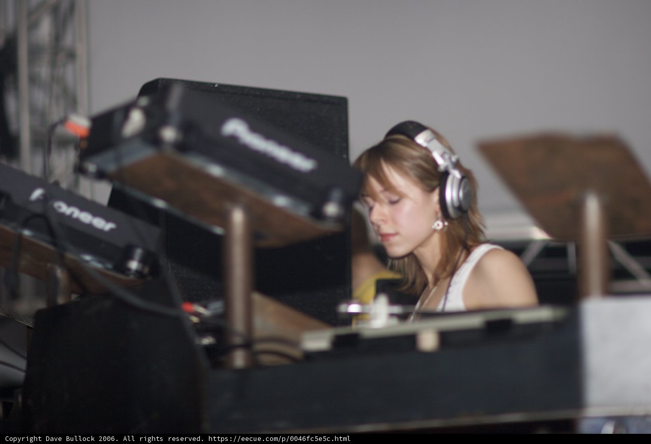 Funky DJ behind the keyboard
