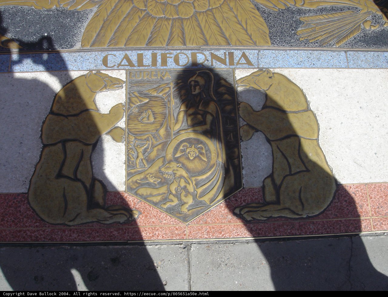 California State Seal on a Slate Walkway