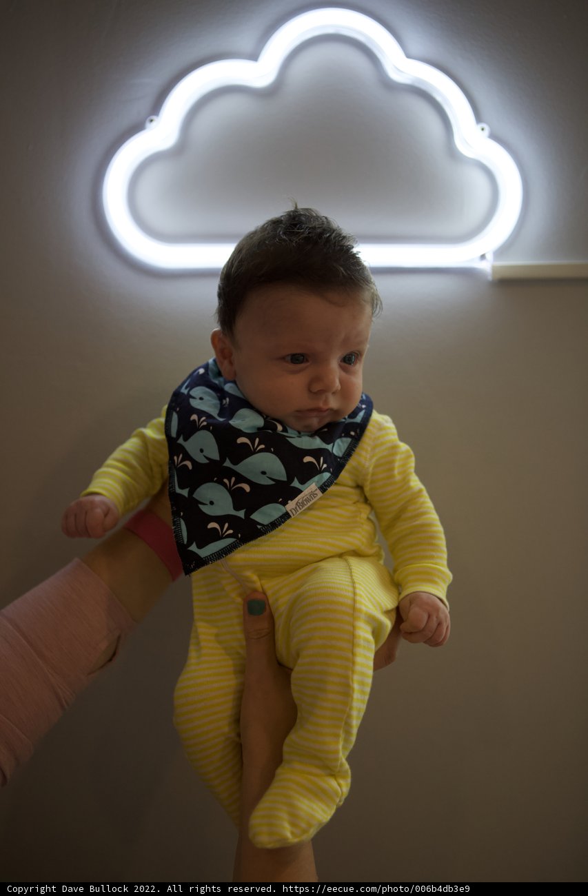 Neon Dreams - Baby Wesley Immersed in Colorful Lights