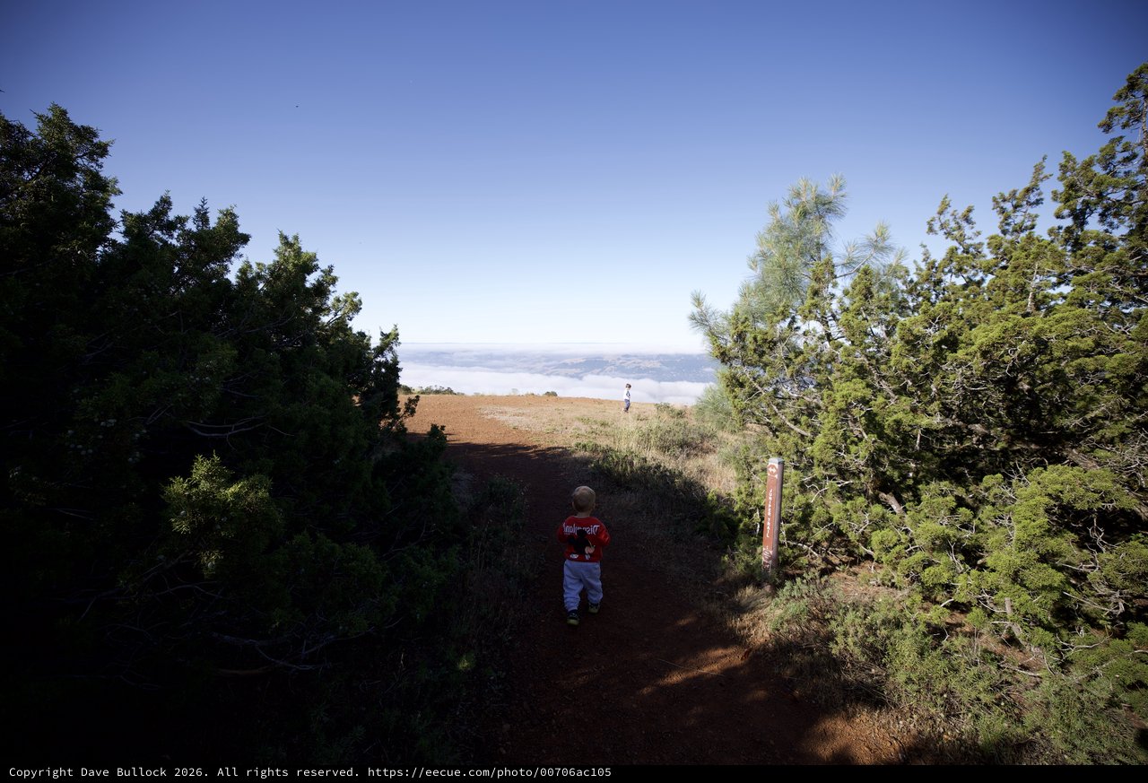 Young Hiker Explores Trail Above the Clouds