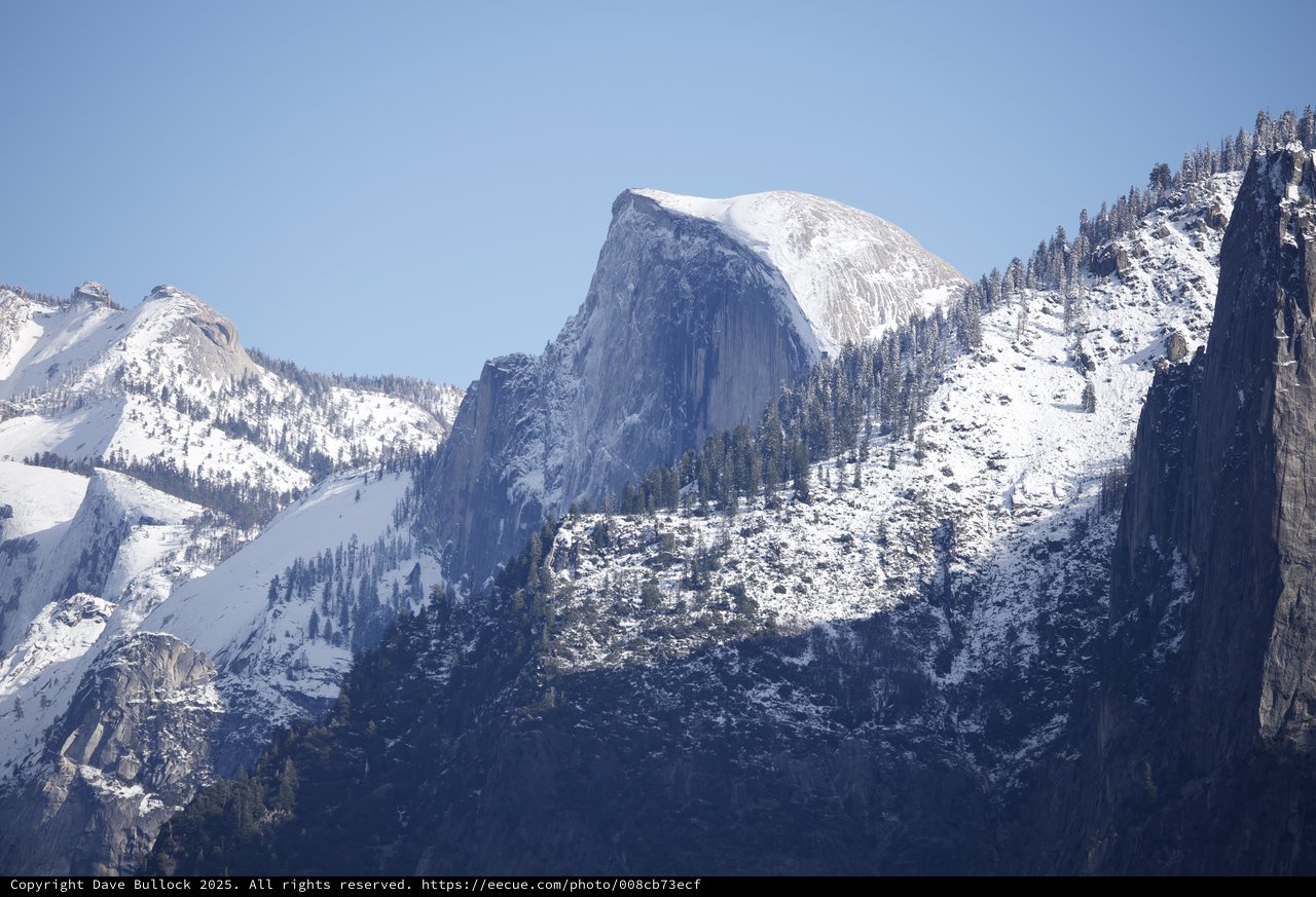 Half Dome Winter Snow at Yosemite National Park