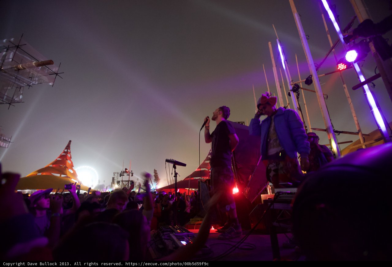 Nighttime Performance with Lights and Music