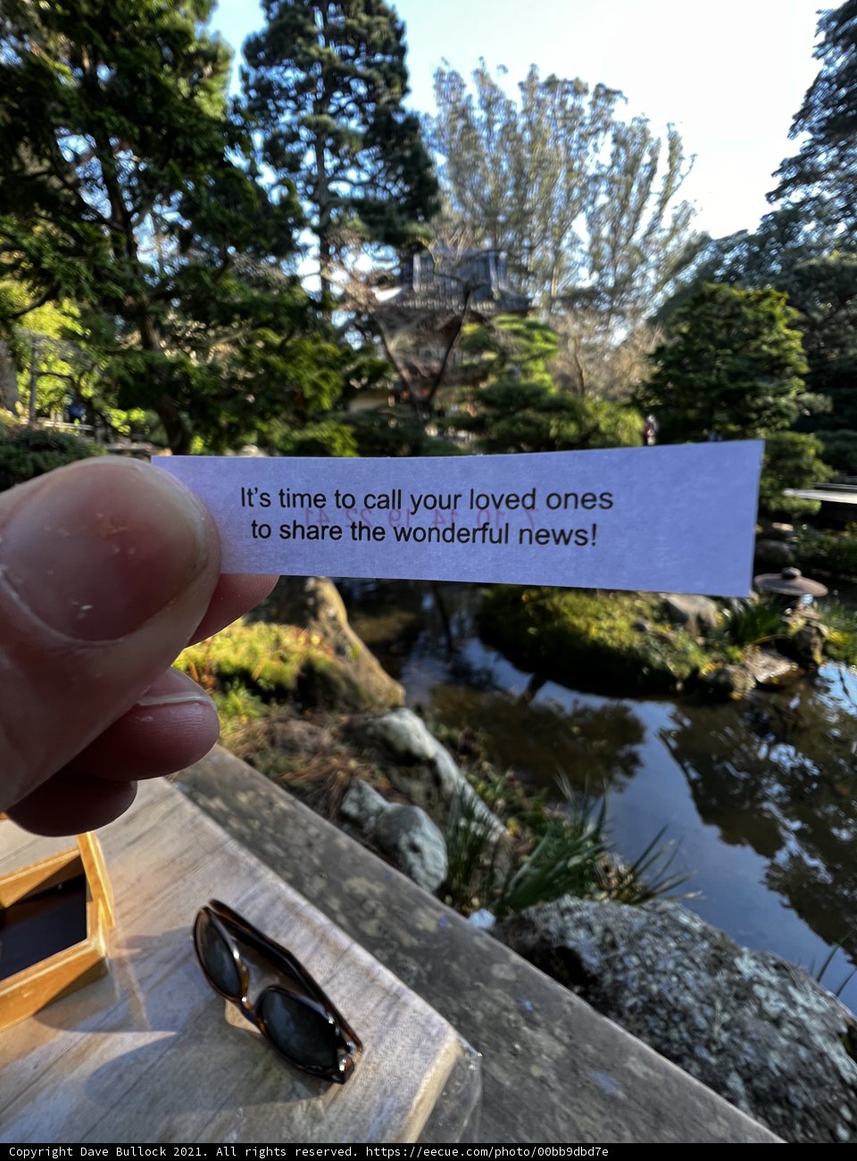 Fortune Cookie in the Japanese Tea Garden