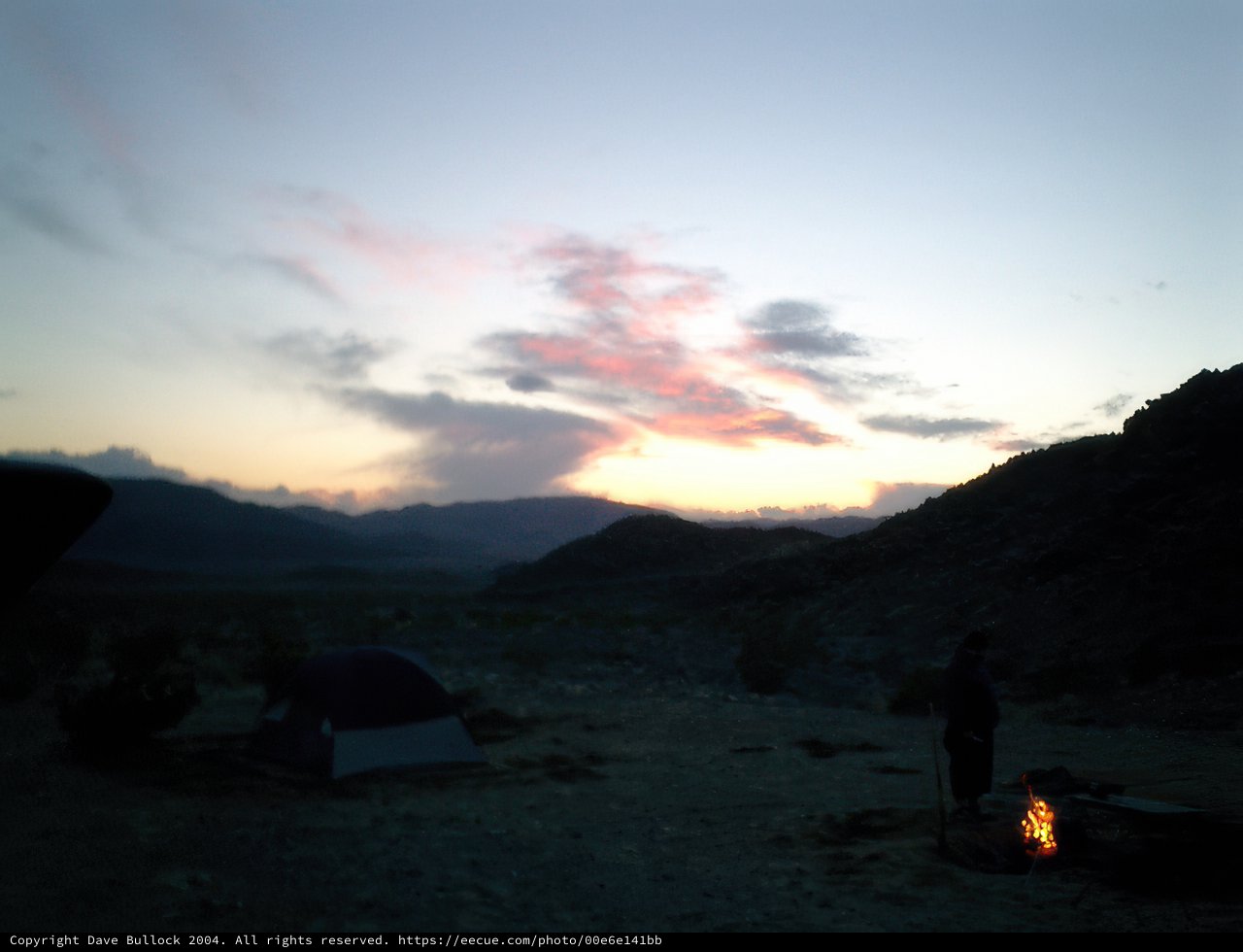 Serene Sunset at Campfire