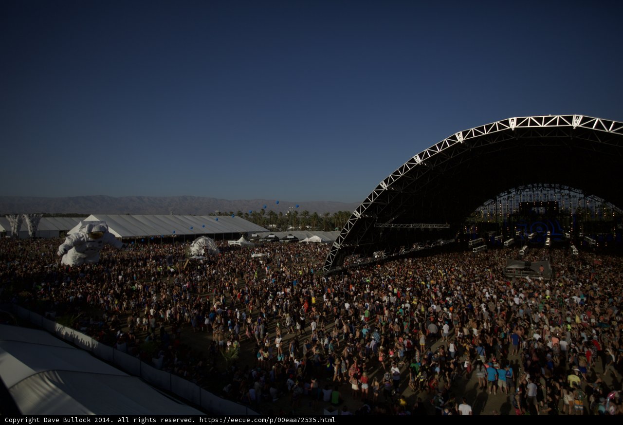 Concert Crowd Under the Blue Sky