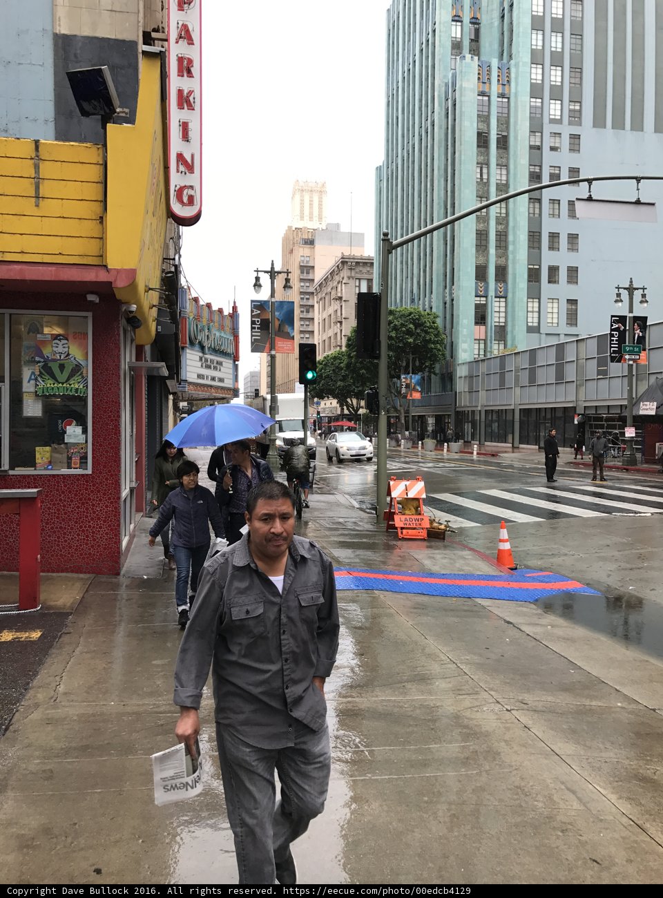 A Rainy Day Walk in Los Angeles