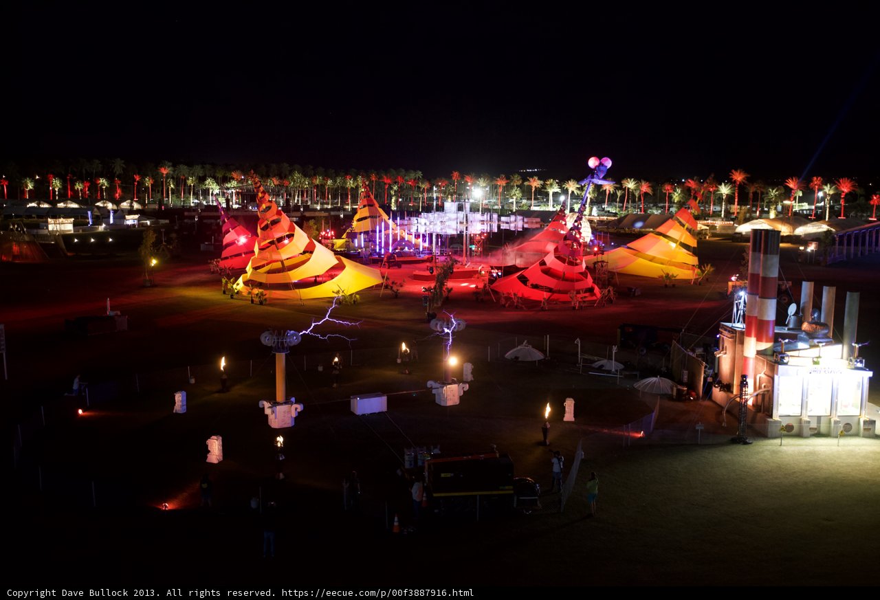 Colorful Lights Illuminate Nighttime Tent