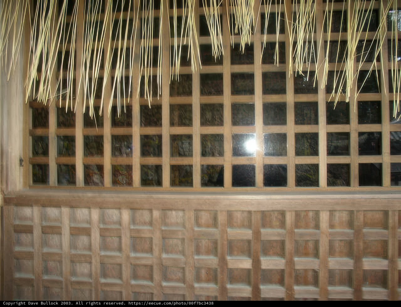 Serene Countryside View through Bamboo Filter