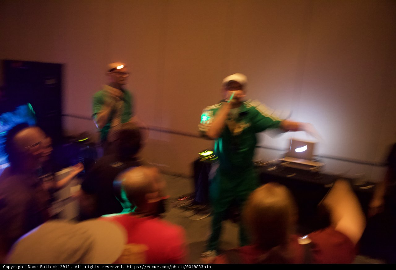 Green-Hatted Entertainer Rocks the Club