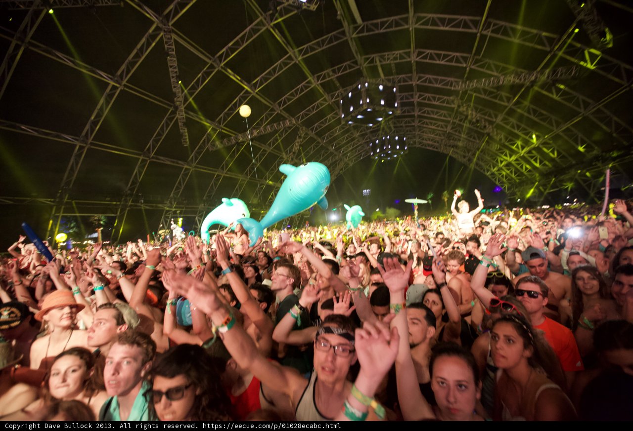 Coachella Crowd at Night