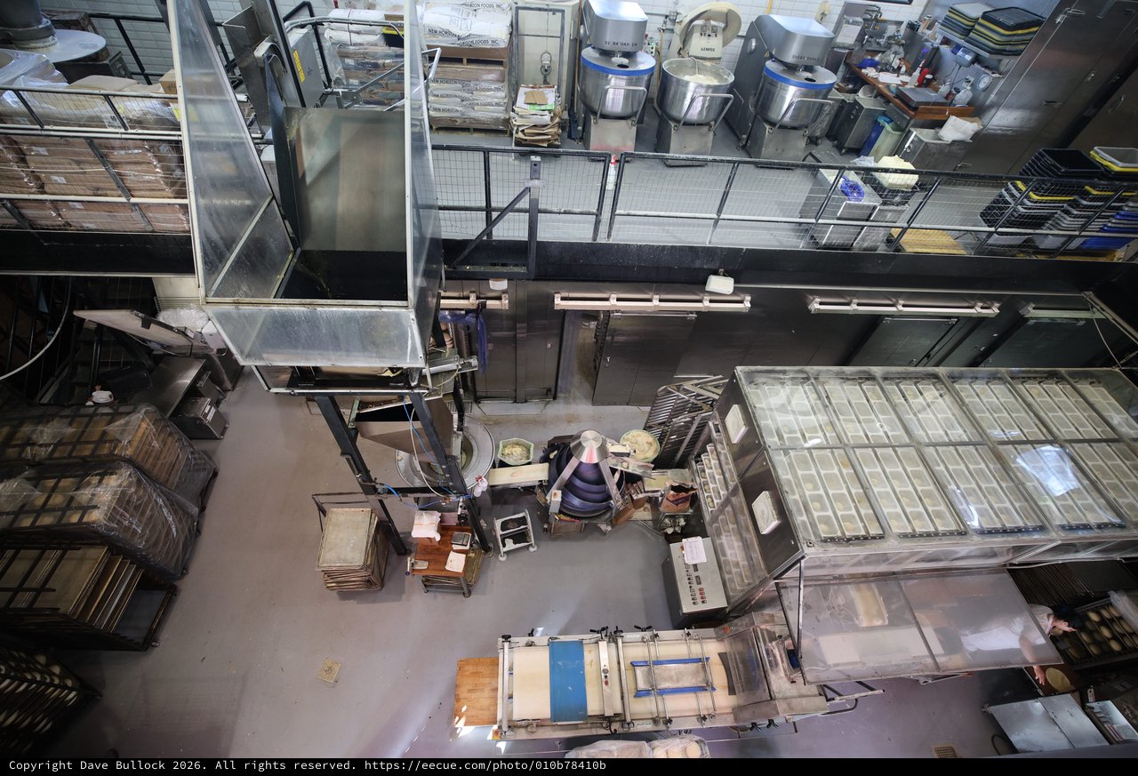 Industrial Bakery Kitchen Viewed from Above