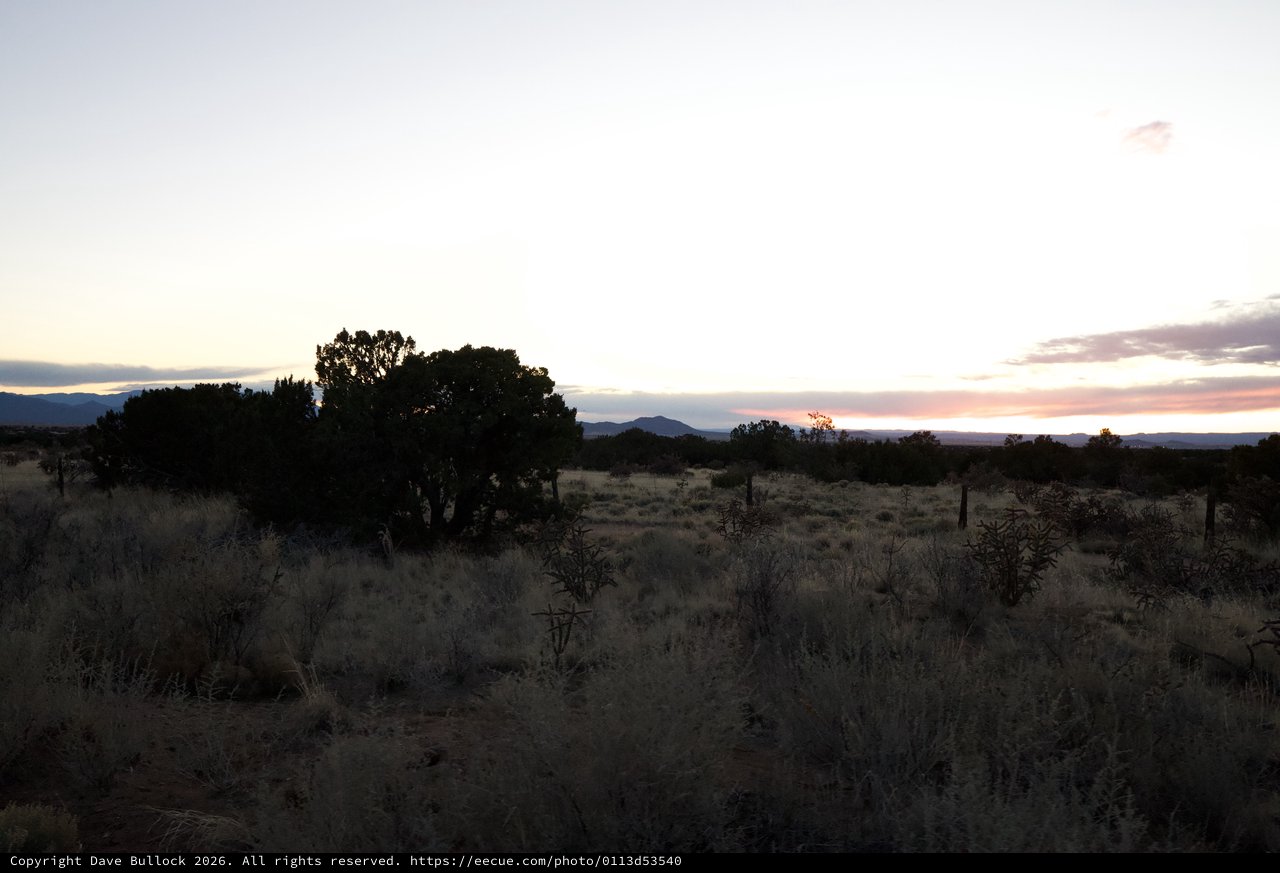 Desert Twilight Over New Mexico Landscape