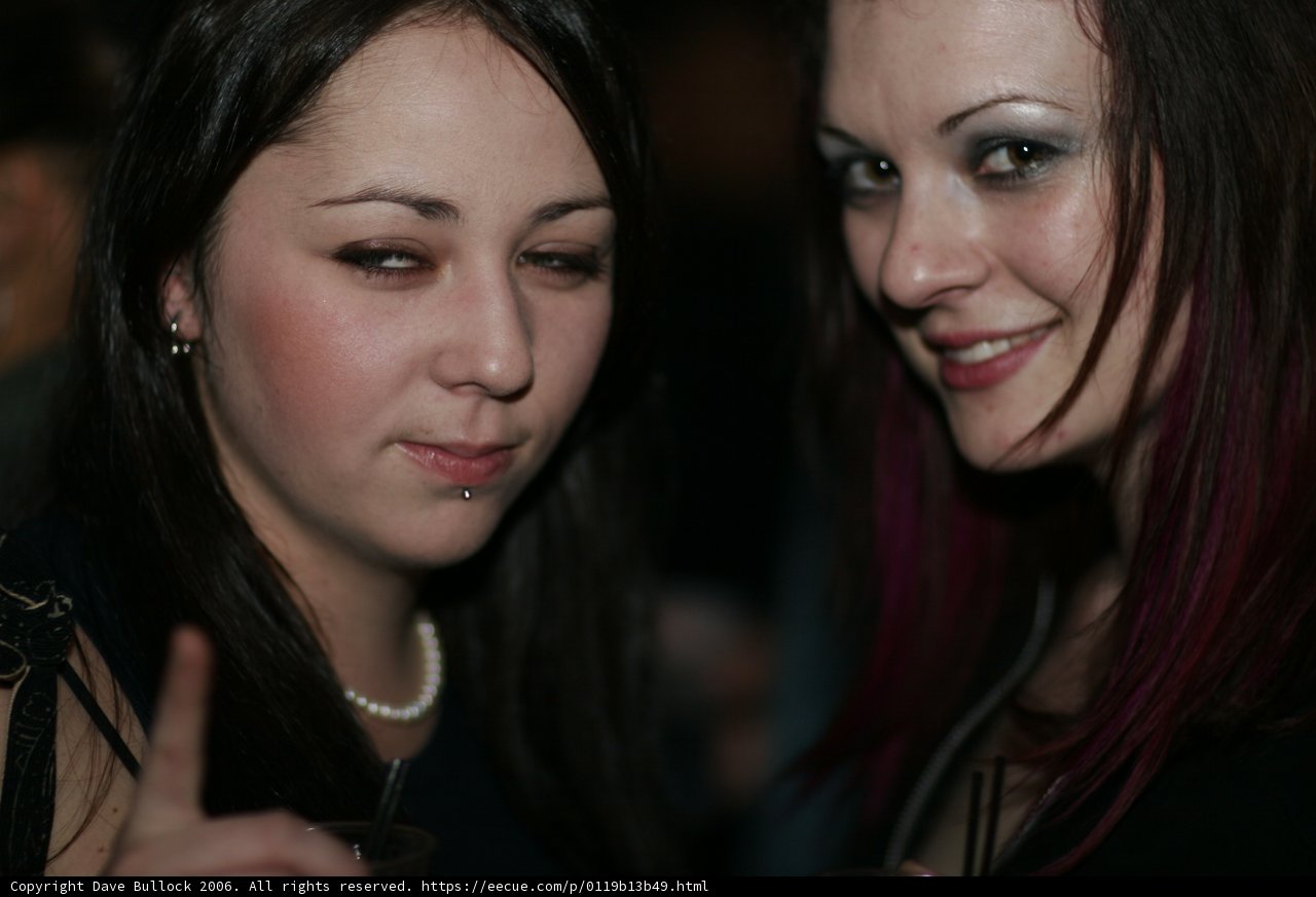Urban Portrait: Two Women Strike a Pose at Night Club