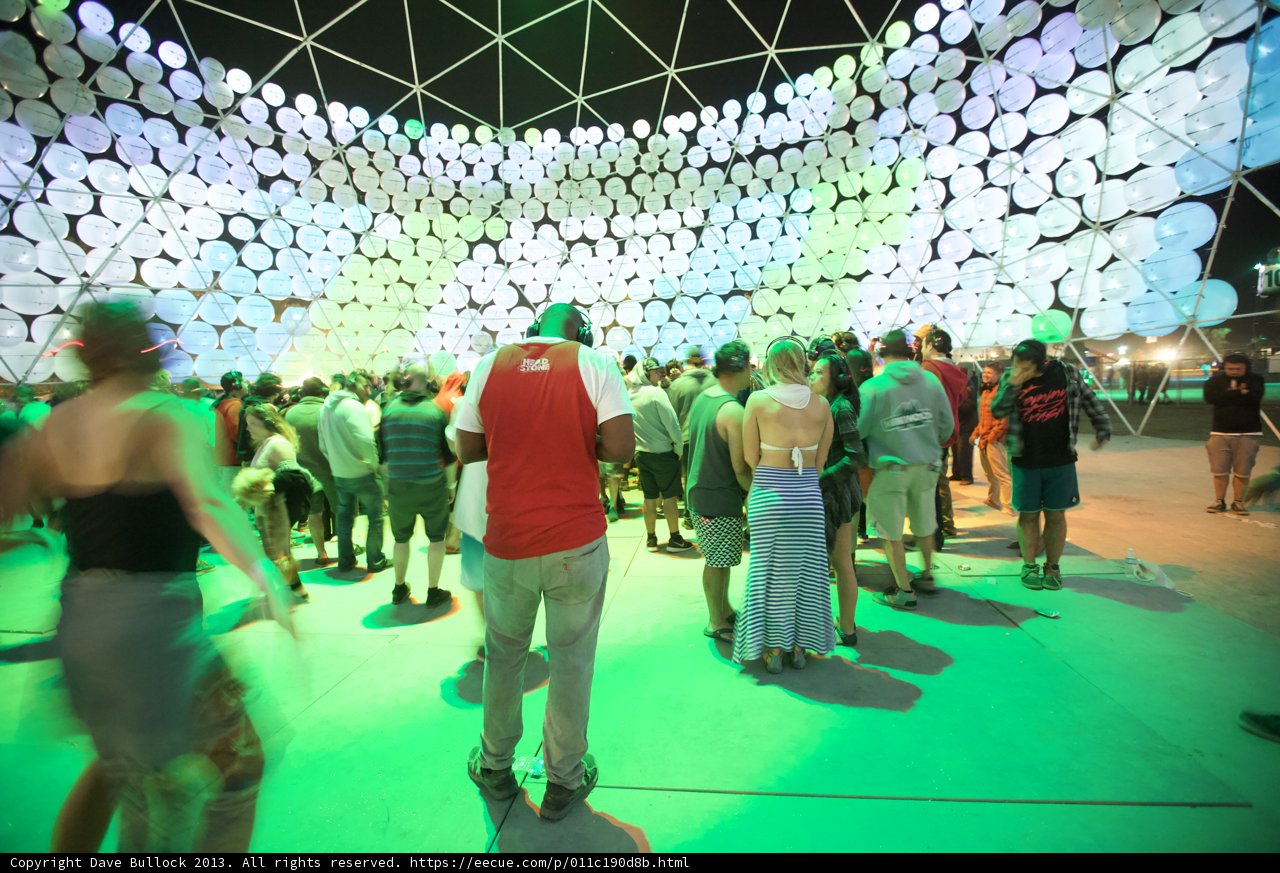 Lights and Crowd in Dome at Coachella
