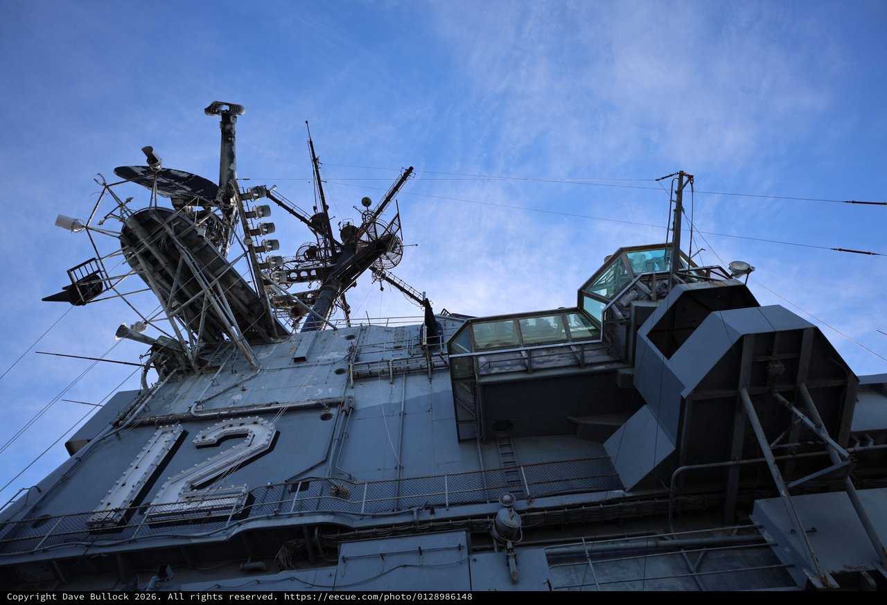 Naval Superstructure and Communication Tower from Below