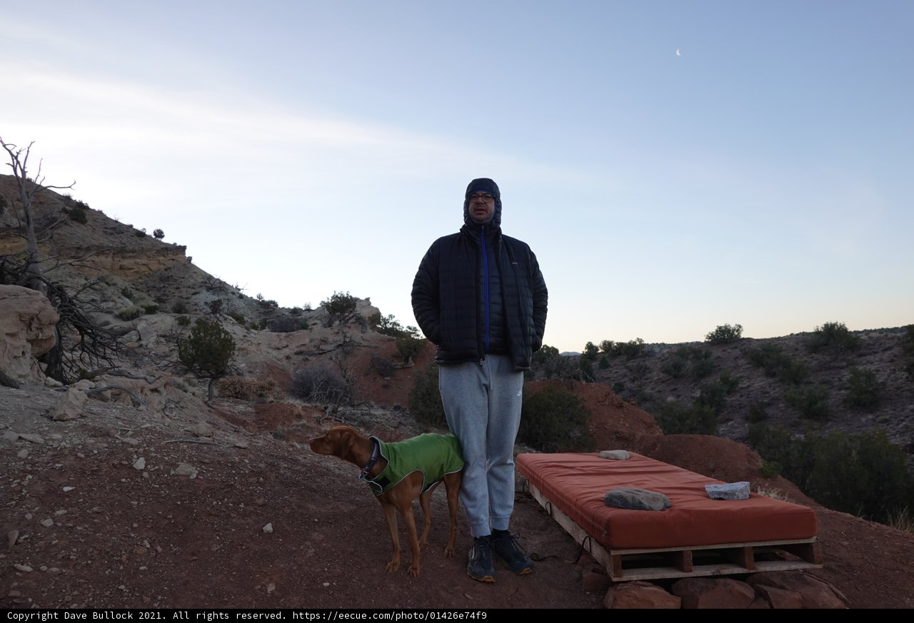 Man and Dog Enjoying the Scenic Outdoors