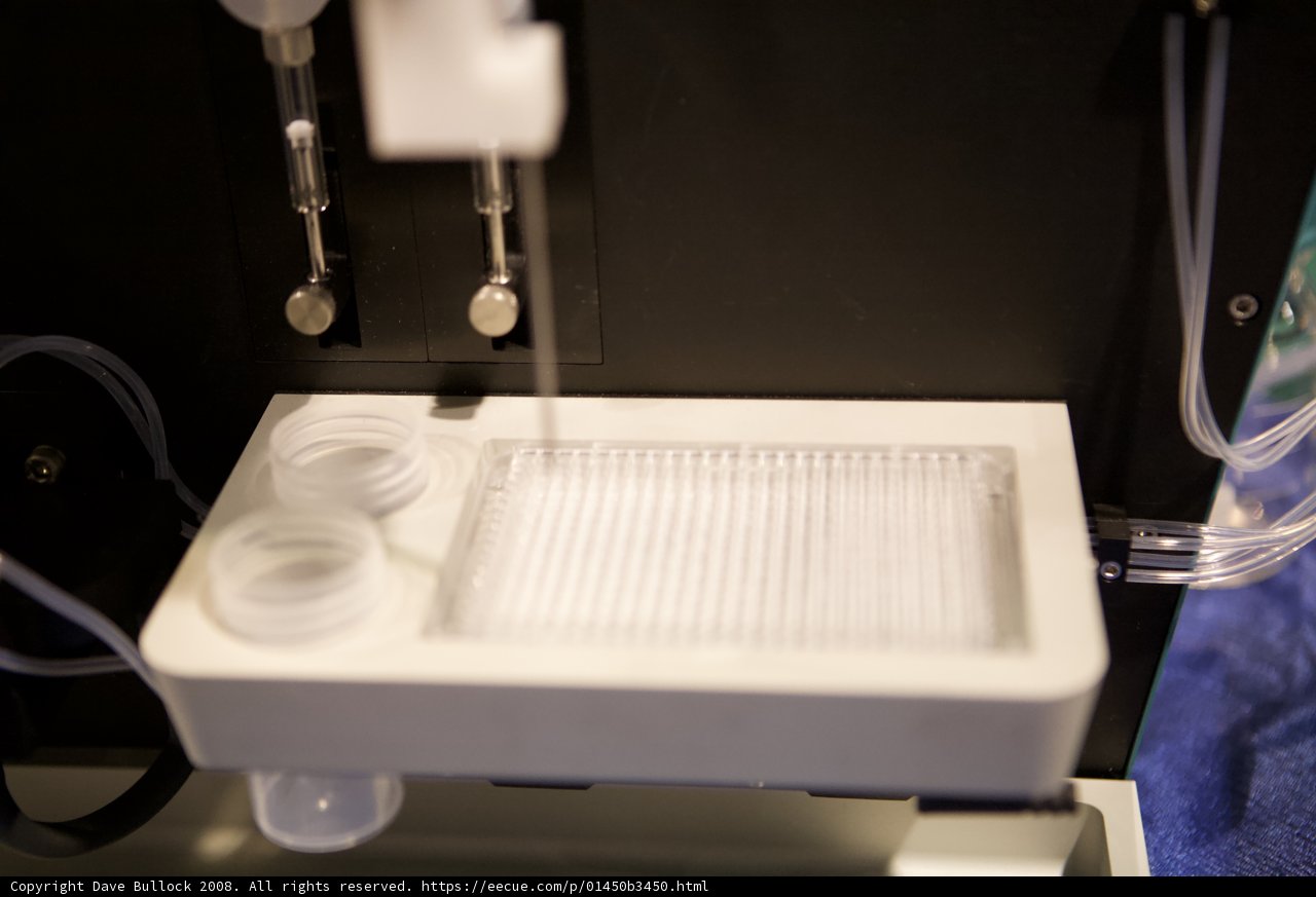 Microscopic View of a Glass Tube in a Plastic Tray