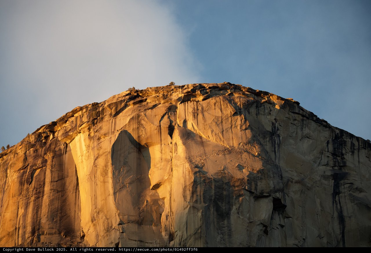 Golden Hour Light on El Capitan's Granite Face
