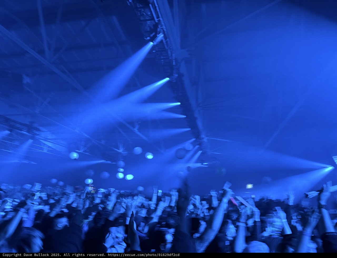 Electric Blue Concert Atmosphere at Electronic Music Show