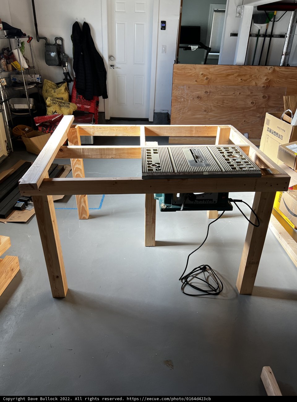 Factory Workshop with Table and Power Tool