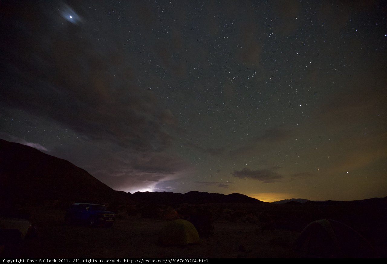Electrifying Night Camping in the Desert