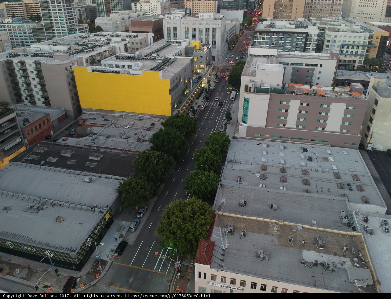 Bird's Eye View of Downtown Los Angeles Street
