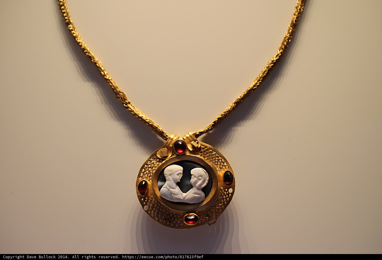 Red and Gold Pendant Necklace