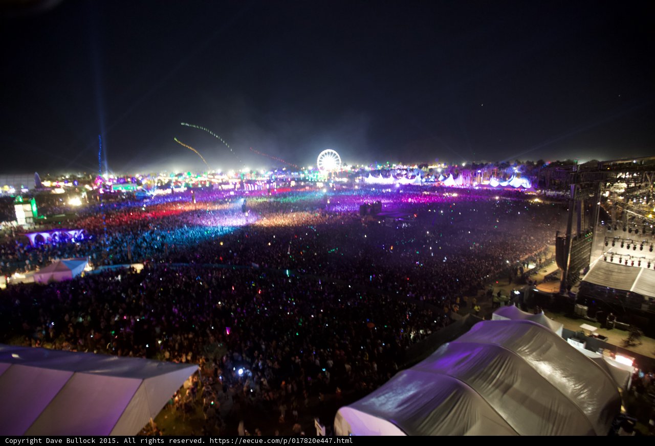 Illuminated Crowd at Coachella Music Festival
