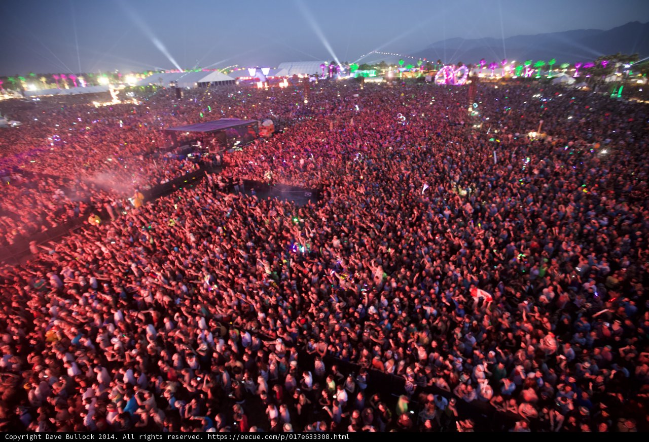 Energized Crowd at Coachella Music Festival