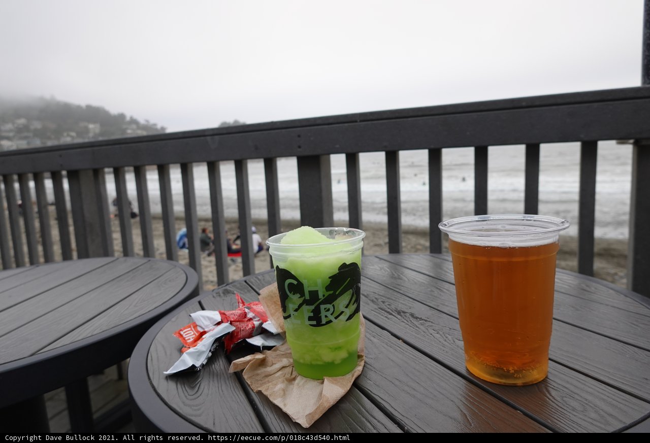 Relaxing with a Beachside Beverage and Snack