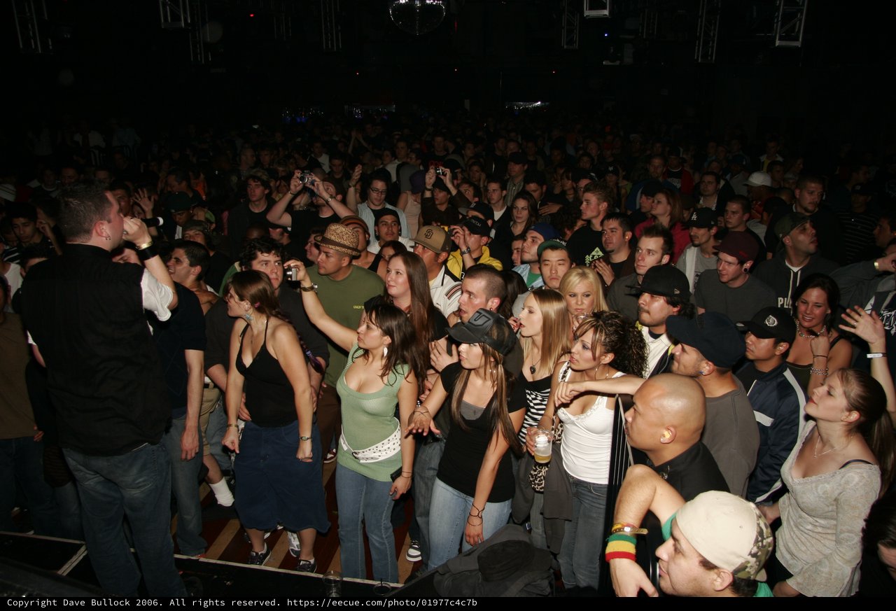 Packed Indoor Concert Crowd at Nightclub Event
