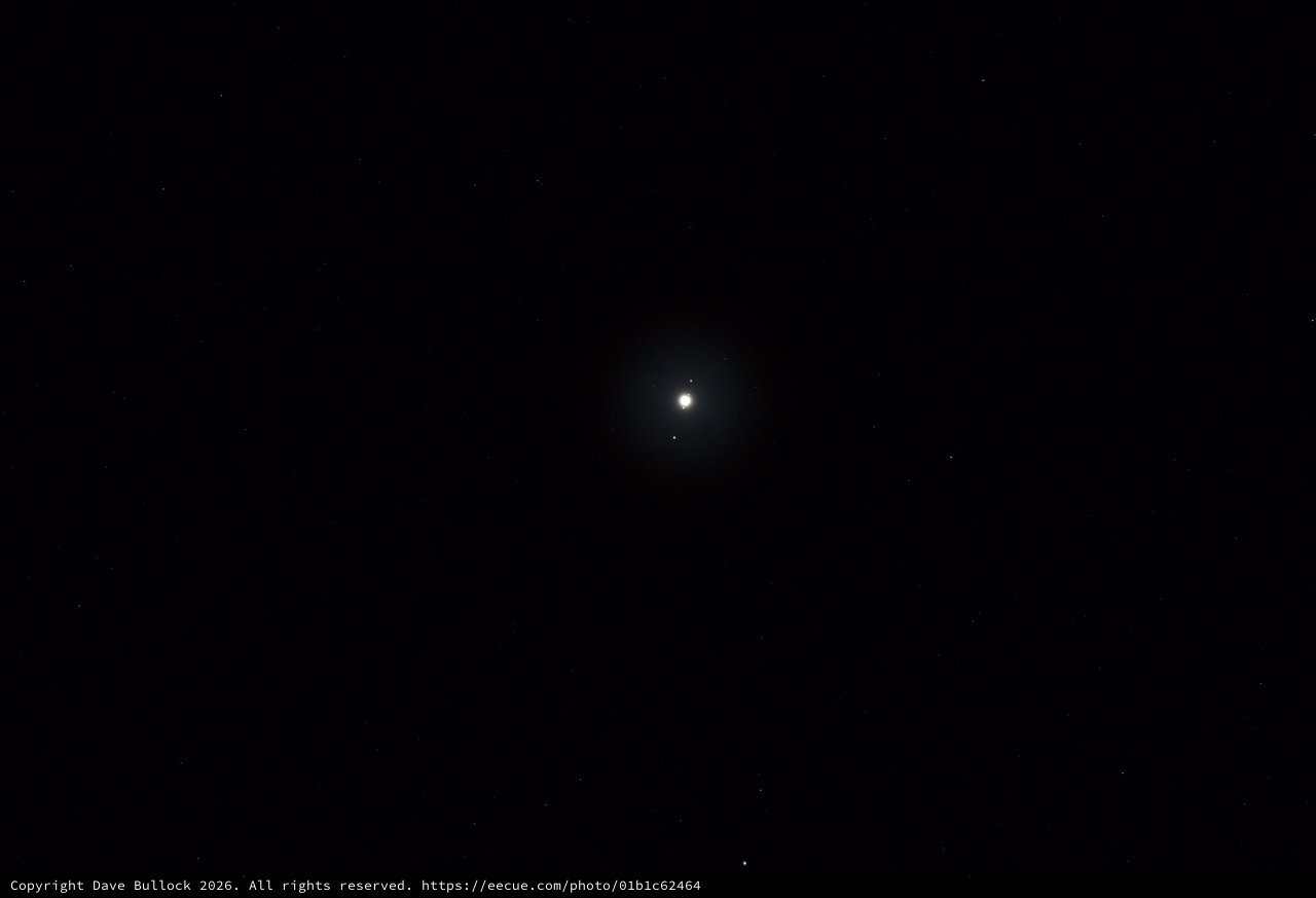 Venus and Jupiter Conjunction in Night Sky