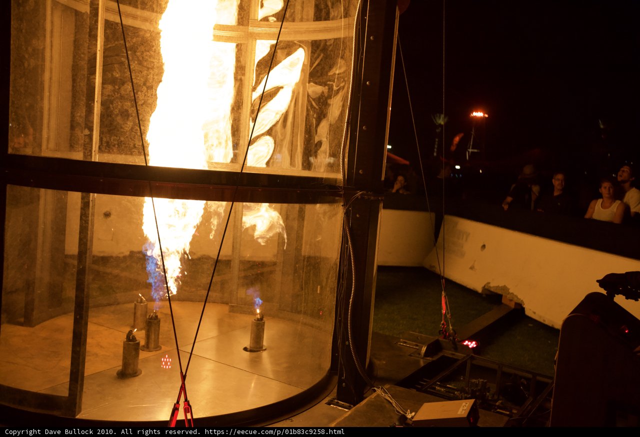 Fiery Glass Tube at Cochella