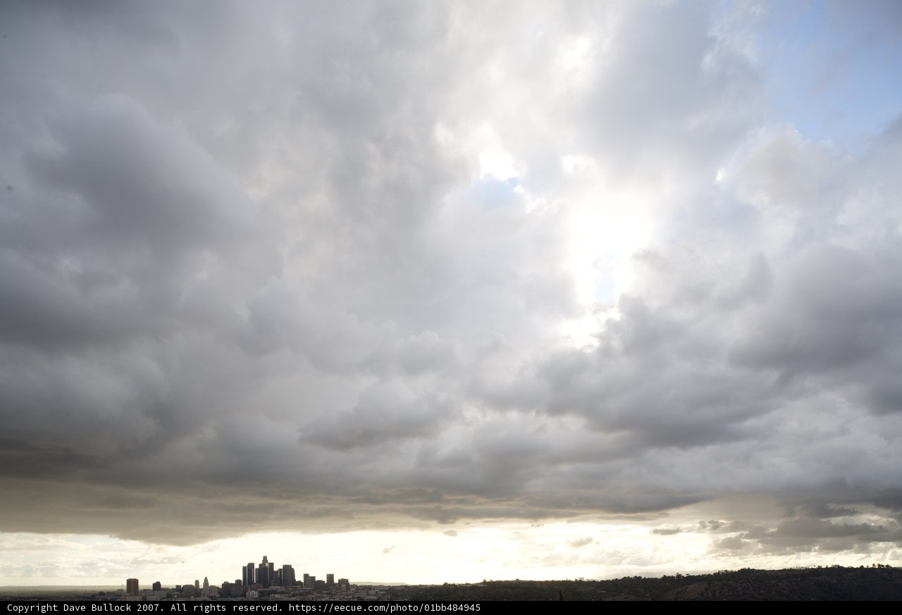 City Skyline from a Hilltop