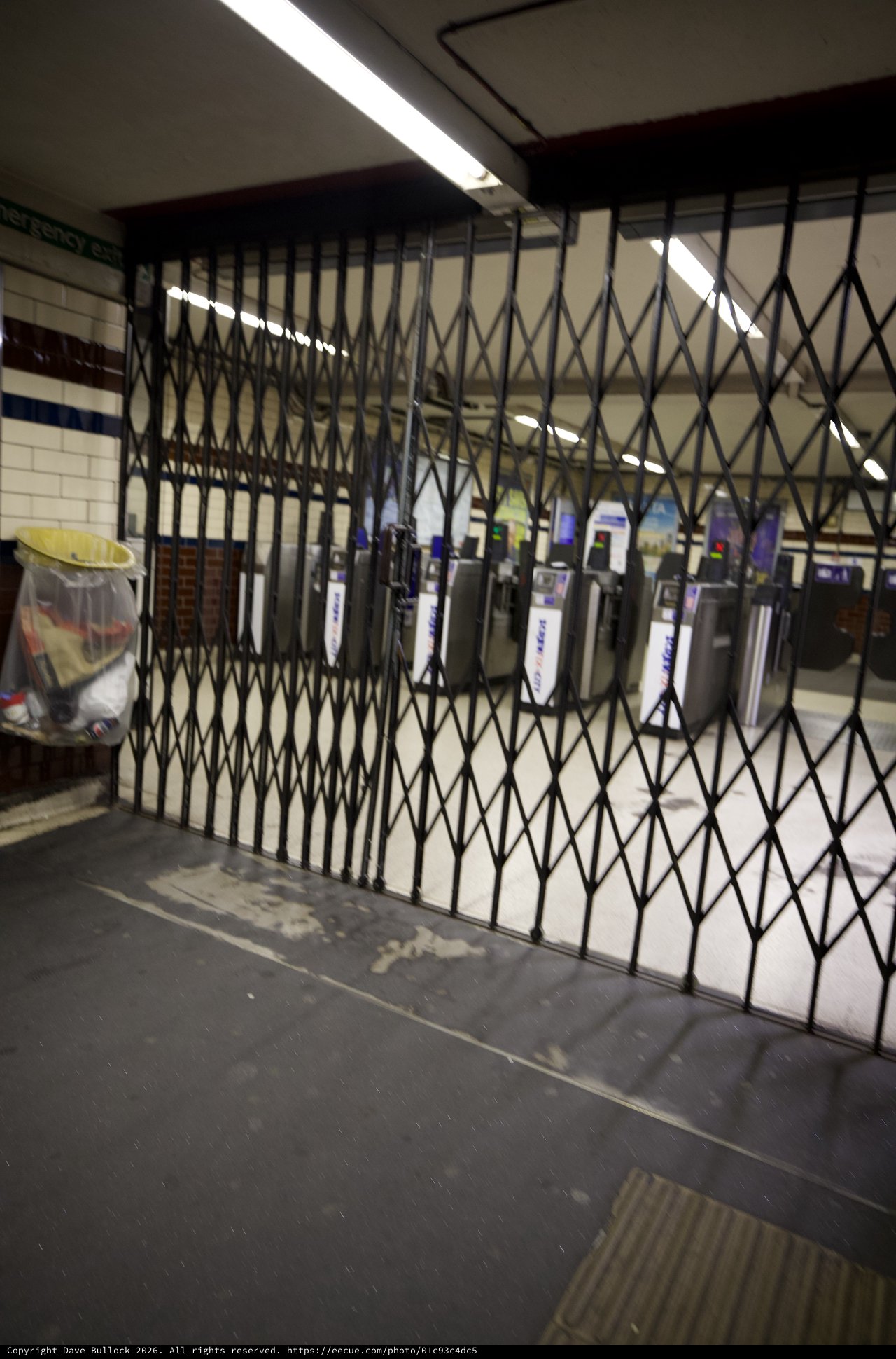 Closed Security Gate at London Subway Station