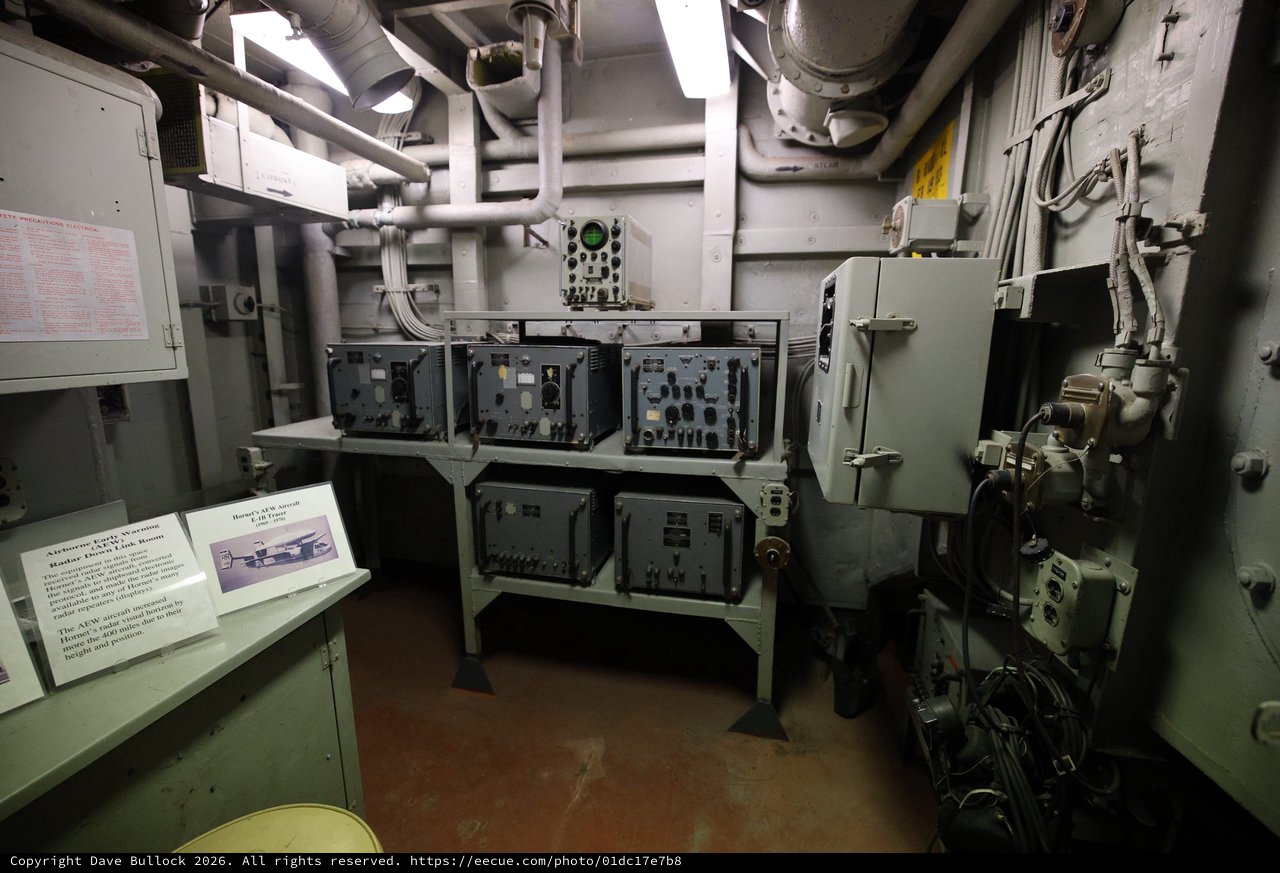 Vintage Naval Communications Equipment Room on USS Hornet