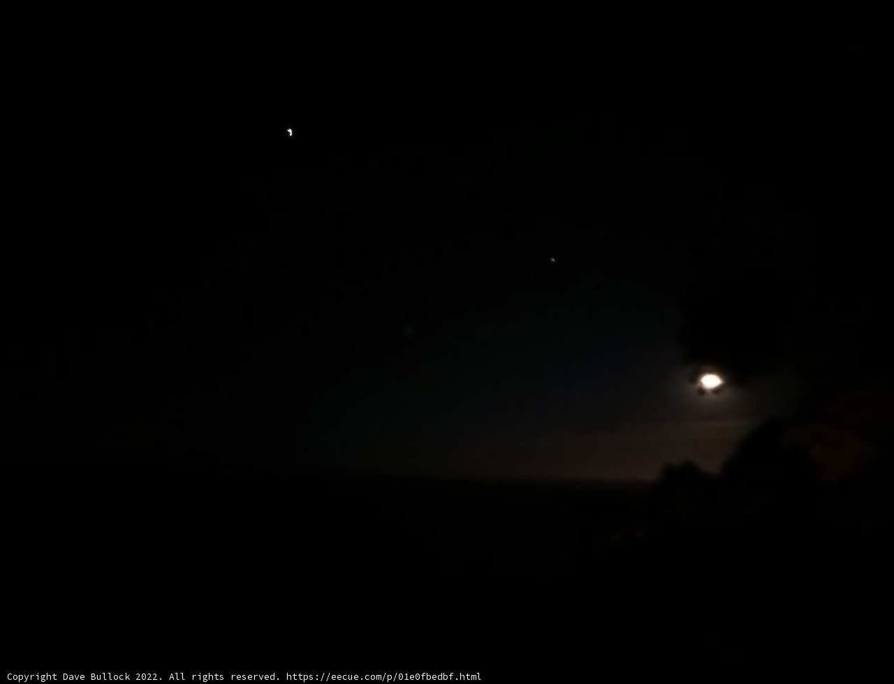Moon and Venus Meet in the Starry Night Sky