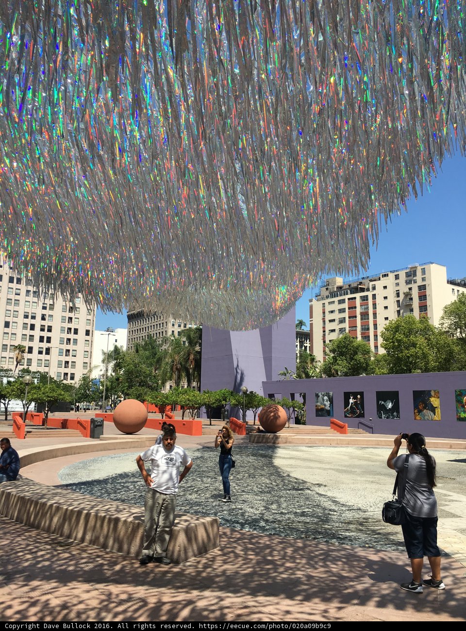 Colorful Ribbon Sphere Sculpture in the City