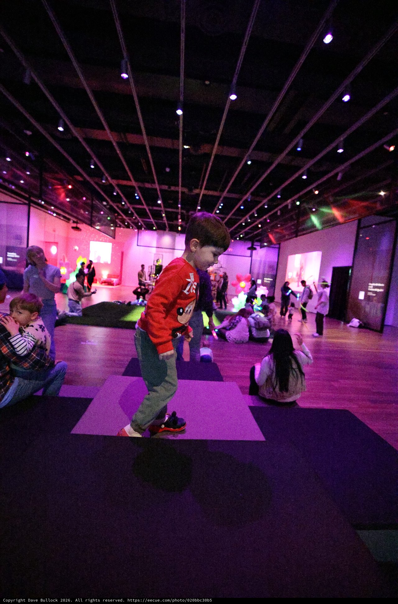 Child Dancing at Baby Rave Interactive Light Installation