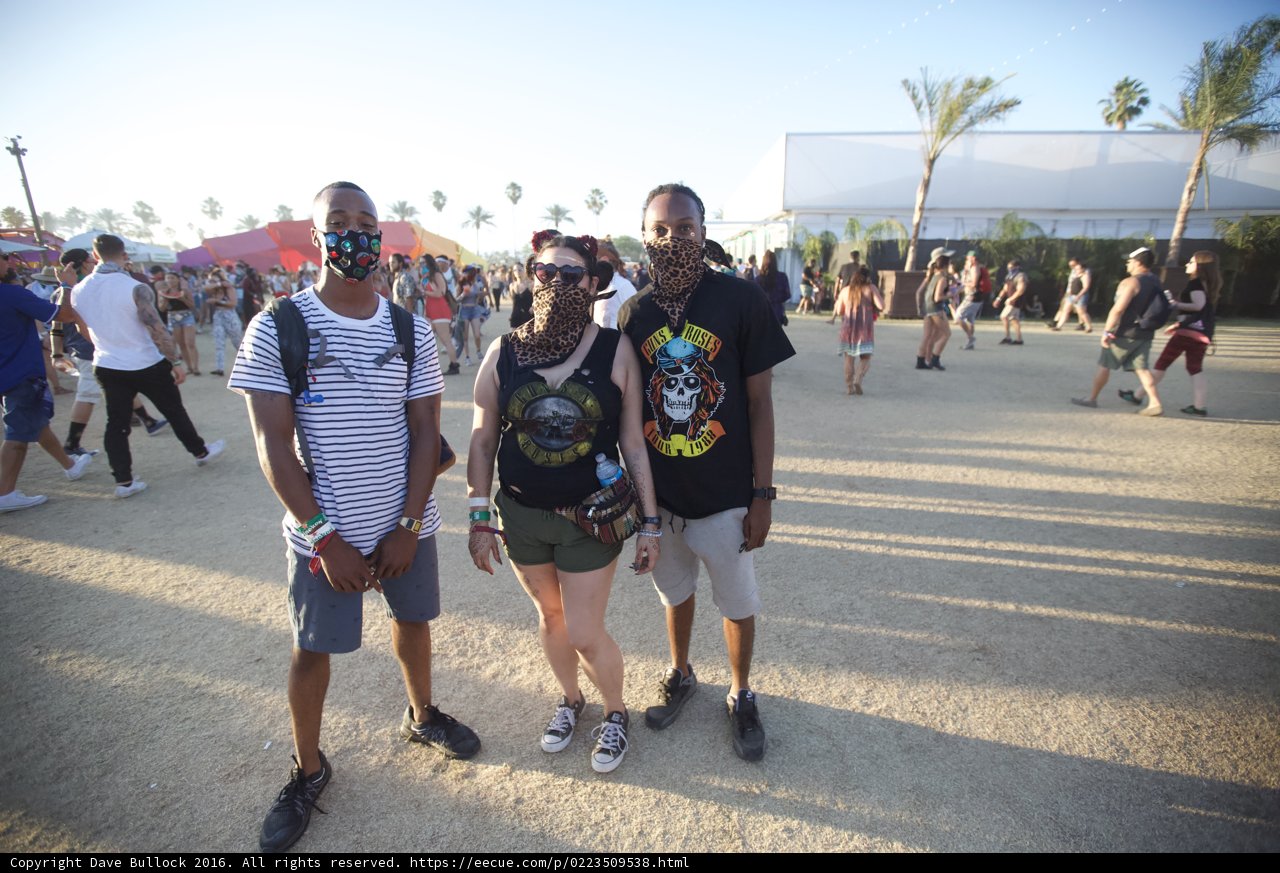 Masked Crowd at Coachella Music Festival
